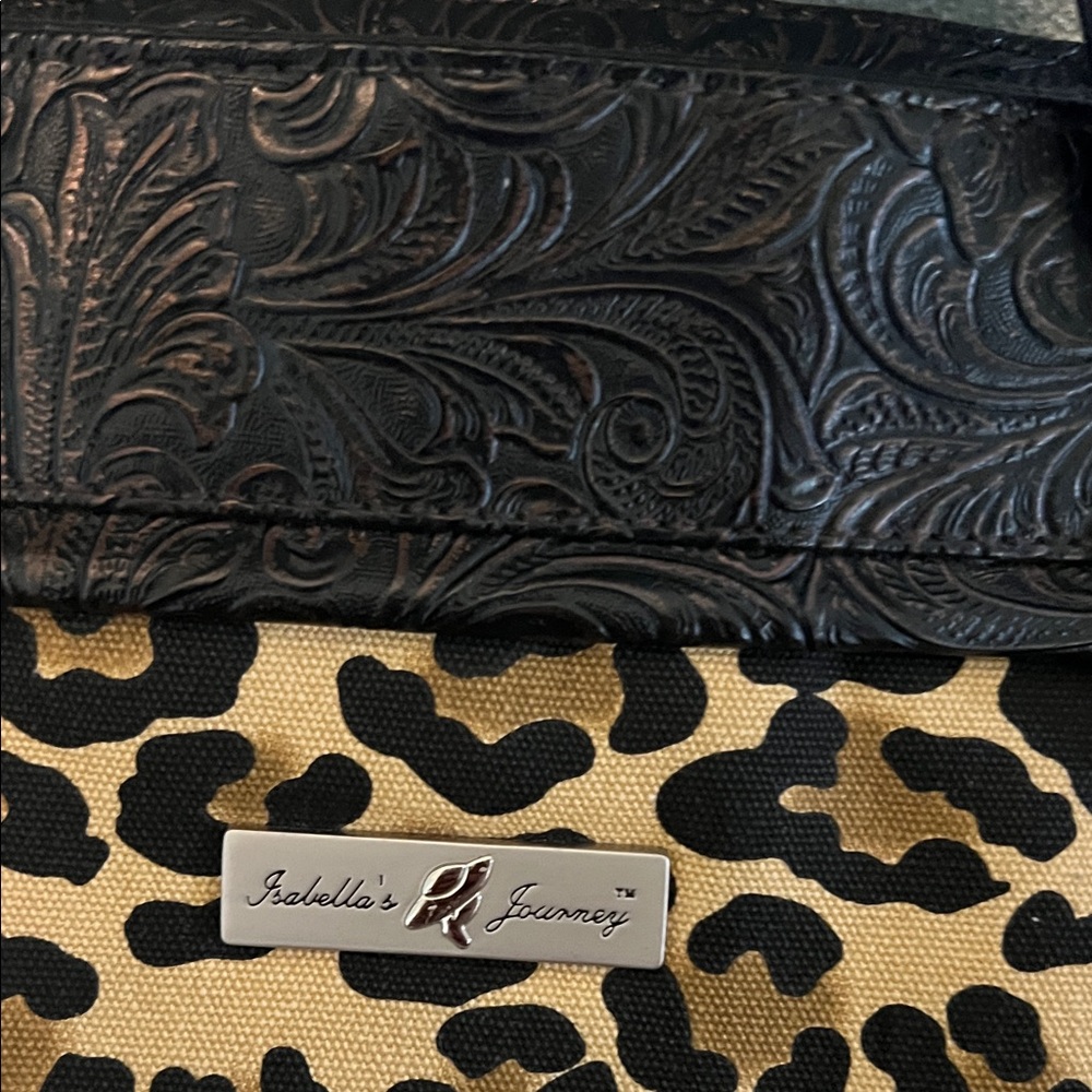 #1029+ Leopard Print Tote Bag with Black Accents - Picture 7 of 10